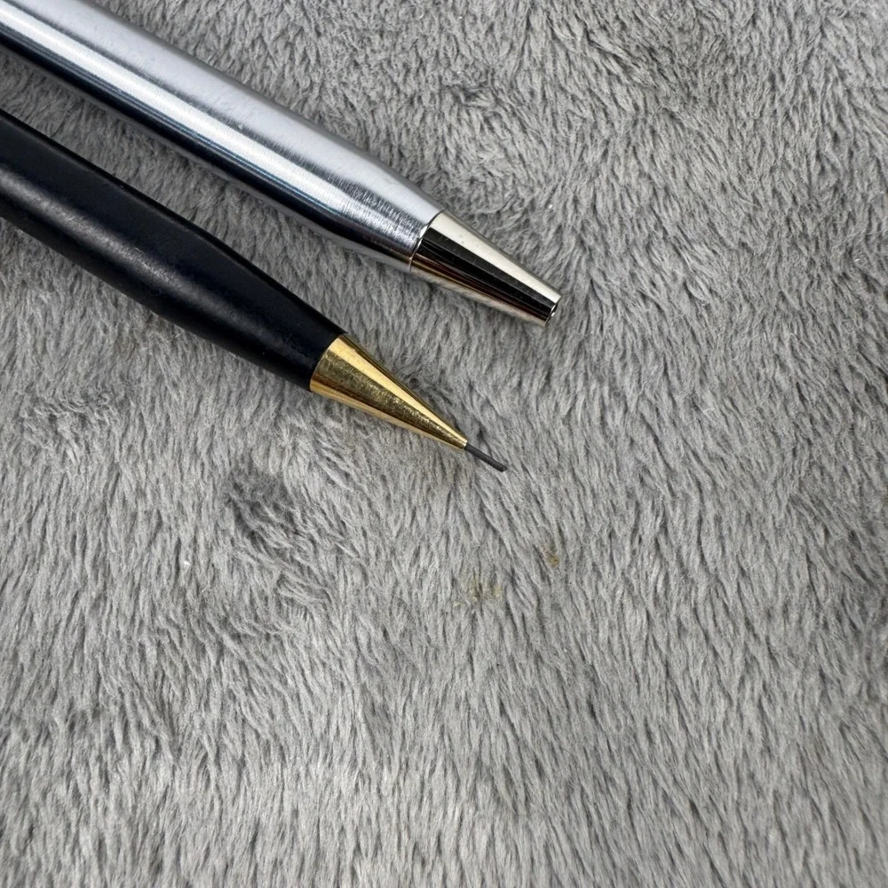 Sheaffer Pen and Pencil Set Unisex OS Silver Black Good Vintage White Dot Trim